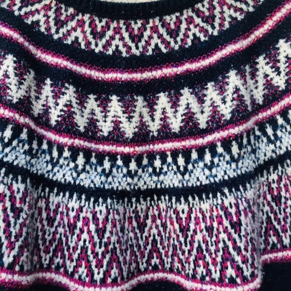 ANTHROPOLOGIE Fair Isle Sleeping On Snow Poncho Cape Style Sweater M Like New - Picture 13 of 16